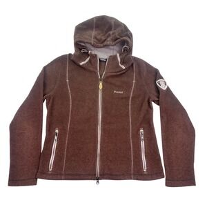 Pikeur Brown Fleece Zip Up Hooded Jacket Equestrian No Size Tag VGUC